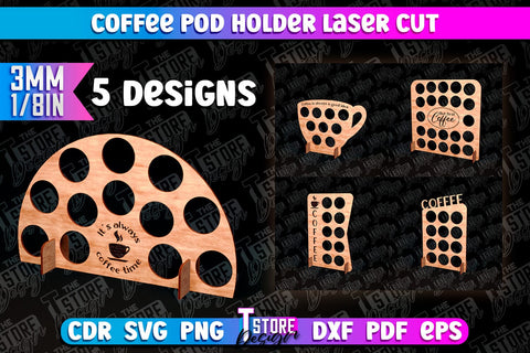 Coffee Pod Holder Laser Cut | Laser Cut Design | CNC File SVG The T Store Design 