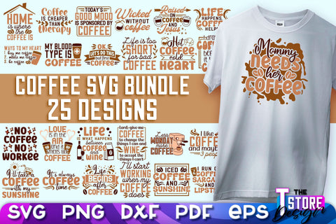 Coffee Quotes SVG | Coffee SVG | Funny Quotes SVG v.2 SVG The T Store Design 