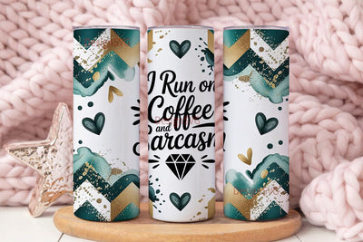 Coffee & Sarcasm Tumbler Wrap Sublimation DesignSVG 