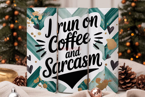 Coffee & Sarcasm Tumbler Wrap Sublimation DesignSVG 