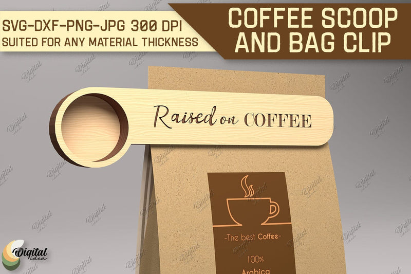 Coffee Scoop And Bag Clip SVG. Coffee Scoop Laser Cut SVG Evgenyia Guschina 