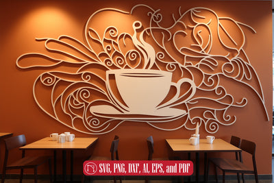 coffee shop laser cut decor SVG SVG MD JOYNAL ABDIN 