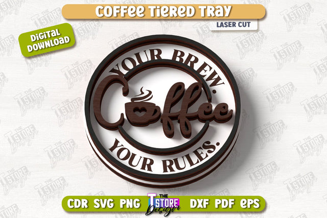 Coffee Sign Laser Cut | Coffee House | Coffee Shop | Kitchen Art Sign | CNC File SVG The T Store Design 