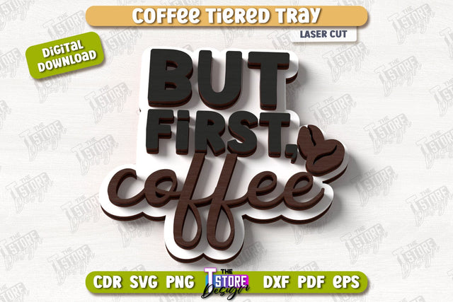 Coffee Sign Laser Cut | Coffee House | Coffee Shop | Kitchen Art Sign | CNC File SVG The T Store Design 