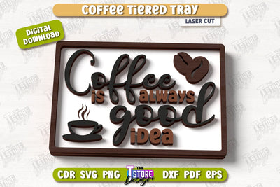 Coffee Sign Laser Cut | Coffee House | Coffee Shop | Kitchen Art Sign | CNC File SVG The T Store Design 
