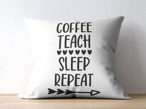 Coffee Sleep Teach Repeat SVG | Teacher PNG SVG Paige Cole Studio 