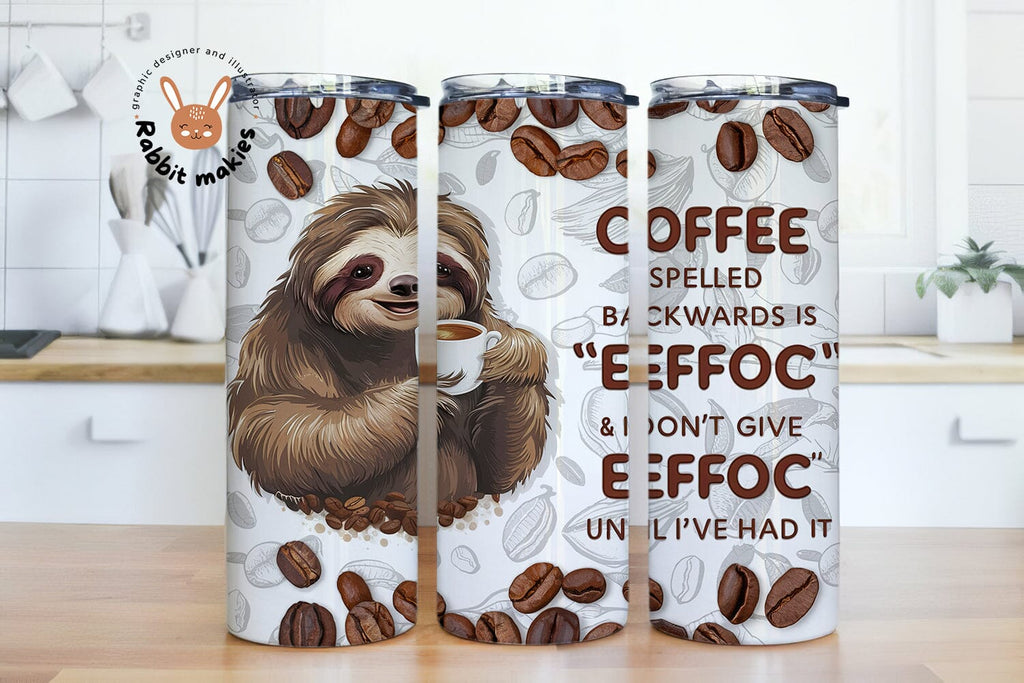 Coffee Spelled Backwards 20oz Skinny Tumbler Sublimation Design ...