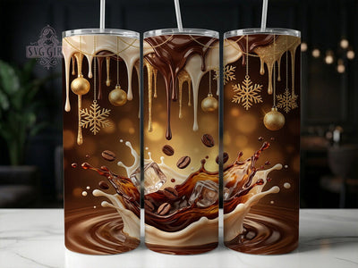 Coffee Splash Christmas 20oz Tumbler, Coffee Splash PNG, Splash Christmas, Christmas Coffee, Coffee Tumbler PNG, Christmas Coffee PNG, Xmas Coffee Splash, Coffee Splash Art Sublimation SvggirlplusArt 