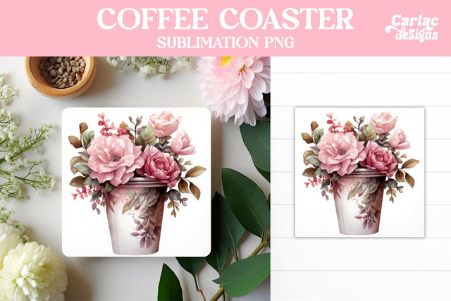 Coffee Square Coaster Sublimation Sublimation Carla C Designs 