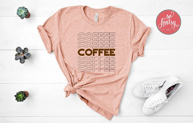 Coffee Stacked Mirror Text Design SVG Ikonart Design Shop 