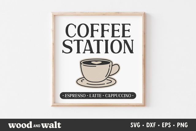 Coffee Station SVG | Coffee Bar Sign SVG SVG Wood And Walt 
