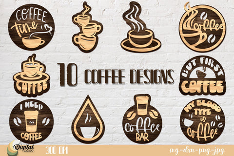 Coffee SVG Bundle. Coffee Sign Laser Cut. Hot Cocoa Sign SVG SVG Evgenyia Guschina 