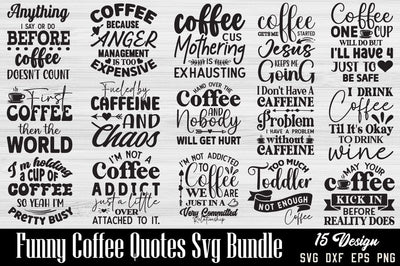Coffee Svg Bundle, Funny Coffee Quotes SVG Angelina750 