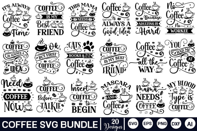 Coffee SVG Bundle, Funny Coffee SVG Bundle, SVGs,Quotes and Sayings,Food & Drink,On Sale, Print & Cut SVG DesignPlante 503 