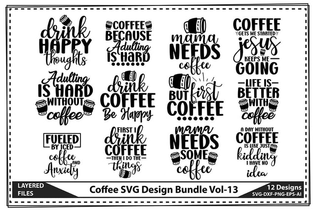 Coffee SVG Design Bundle Vol-13 SVG shah alam 