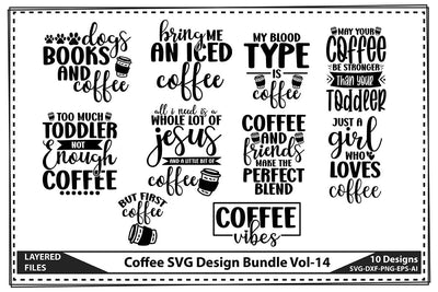 Coffee SVG Design Bundle Vol-14 SVG shah alam 