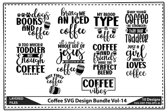 Coffee SVG Design Bundle Vol-14 SVG shah alam 