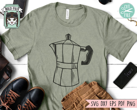 Coffee SVG file, Coffee Maker svg file, Coffee Pot svg, Coffee png file, Coffee vector, Coffee Maker clipart, Coffee Pot clipart SVG Wild Pilot 