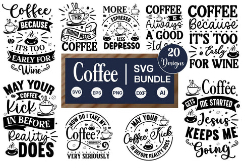 Coffee SVG Quotes Bundle, Coffee SVG Bundle , SVGs,Quotes and Sayings,Food & Drink,On Sale, Print & Cut SVG DesignPlante 503 