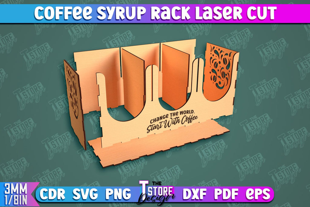 Coffee Syrup Rack | Desktop Organizer | Coffee Shop Organizer | Tea Bag ...