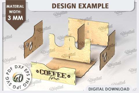 Coffee Syrup Rack Laser Cut Design. Wooden Bottle Holder SVG SVG Evgenyia Guschina 