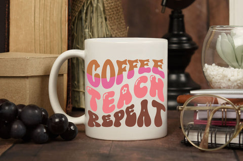 Coffee teach repeat Svg Design SVG Regulrcrative 