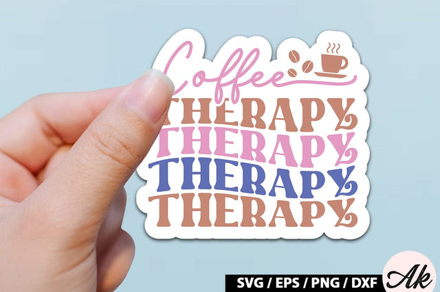 Coffee therapy Retro Sticker SVG akazaddesign 