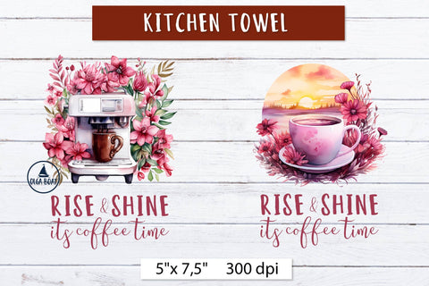 Coffee time | Kitchen towel sublimation desigs Sublimation Olga Boat Design 