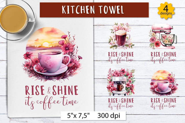 Coffee time | Kitchen towel sublimation desigs Sublimation Olga Boat Design 