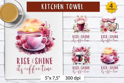 Coffee time | Kitchen towel sublimation desigs Sublimation Olga Boat Design 