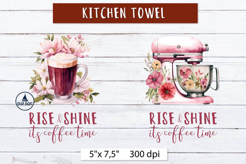 Coffee time | Kitchen towel sublimation desigs Sublimation Olga Boat Design 
