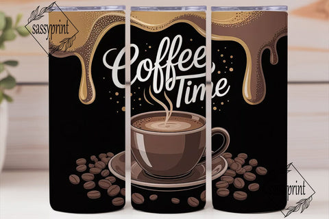 Coffee Time Tumbler Wrap Sublimation sassyprint 