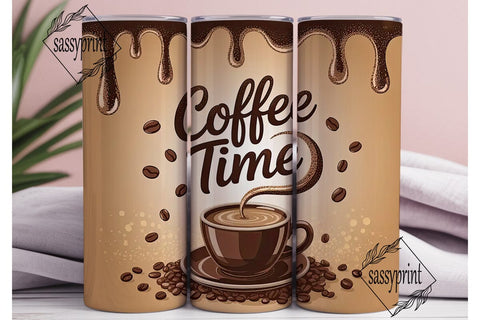 Coffee Time Tumbler Wrap Sublimation sassyprint 
