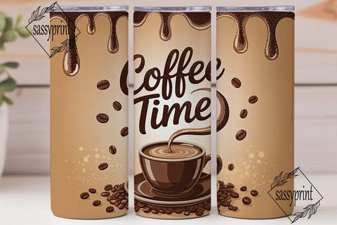 Coffee Time Tumbler Wrap Sublimation sassyprint 
