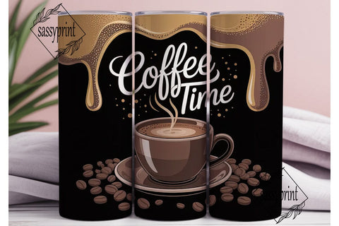 Coffee Time Tumbler Wrap Sublimation sassyprint 