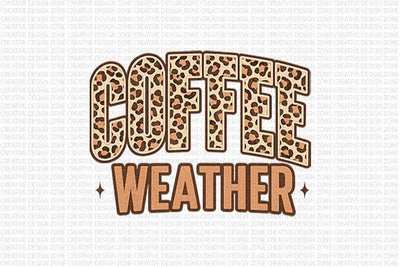 Coffee Weather Leopard Print PNG SVG BillahCrafts 