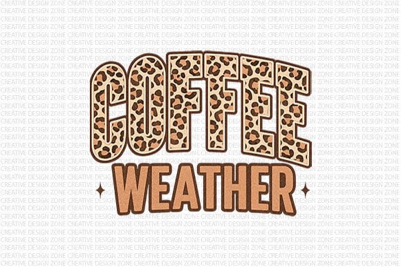 Coffee Weather Leopard Print PNG SVG BillahCrafts 