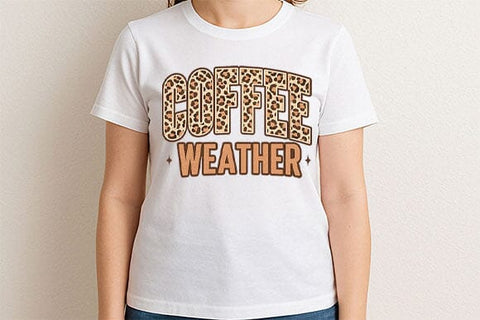 Coffee Weather Leopard Print PNG SVG BillahCrafts 