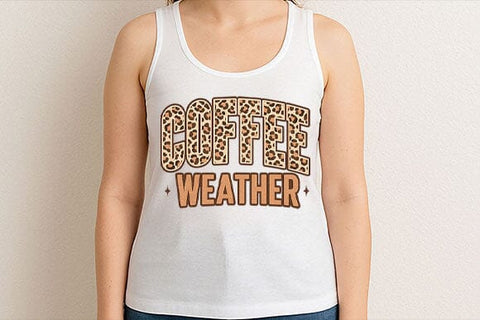 Coffee Weather Leopard Print PNG SVG BillahCrafts 