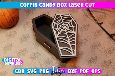 Coffin Candy Box | Halloween Treats | Trick or Treat | Treat Box | CNC File SVG The T Store Design 