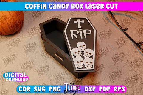 Coffin Candy Boxes Bundle | Halloween Treats | Trick or Treat | Treat Boxes | CNC Files SVG The T Store Design 