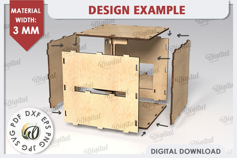 Coin Bank Box LaserCut. Wooden Piggy Bank SVG. Money Box SVG SVG Evgenyia Guschina 