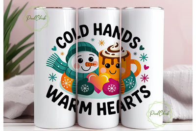 Cold Hands Warm Hearts 20oz Tumbler Wrap Sublimation PixelChick 