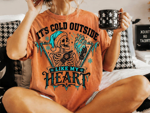 Cold Heart Skeleton Winter Christmas PNG SVG DesignDestine 