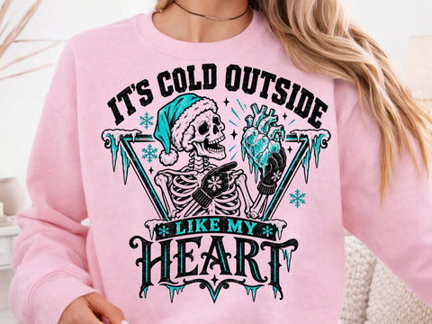 Cold Heart Skeleton Winter Christmas PNG SVG DesignDestine 