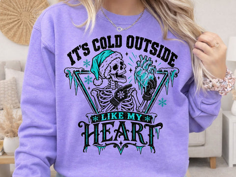 Cold Heart Skeleton Winter Christmas PNG SVG DesignDestine 