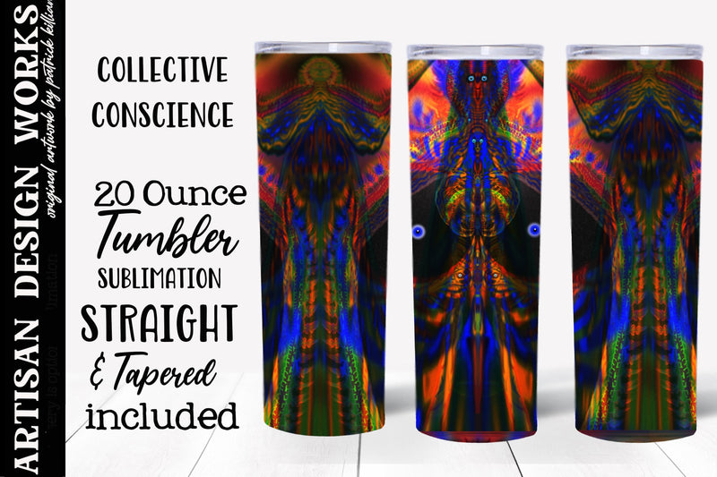 Collective Conscience 20 Oz Skinny Tumbler Sublimation Set Sublimation Whimsical Inklings 