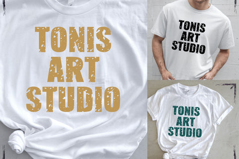 College Distressed Font | Grunge College Font OTF SVG SVG TonisArtStudio 