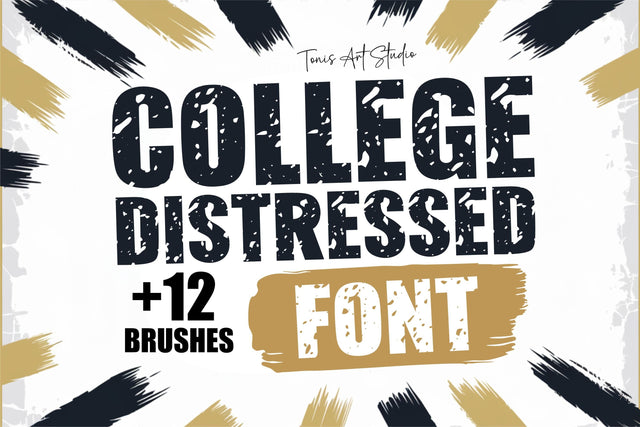 College Distressed Font | Grunge College Font OTF SVG SVG TonisArtStudio 