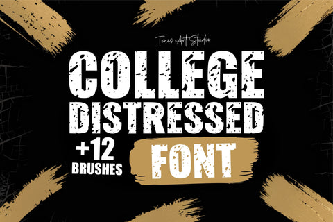 College Distressed Font | Grunge College Font OTF SVG SVG TonisArtStudio 